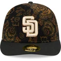 bone-curvo-preto-justo-59fifty-low-profile-floral-cord-three-looms-printed-corduroy-da-san-diego-padres-mlb-da-new-era
