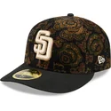 bone-curvo-preto-justo-59fifty-low-profile-floral-cord-three-looms-printed-corduroy-da-san-diego-padres-mlb-da-new-era