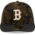 bone-curvo-preto-justo-59fifty-low-profile-floral-cord-three-looms-printed-corduroy-da-boston-red-sox-mlb-da-new-era