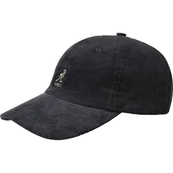 Boné curvo preto ajustável Cord Baseball Black da Kangol