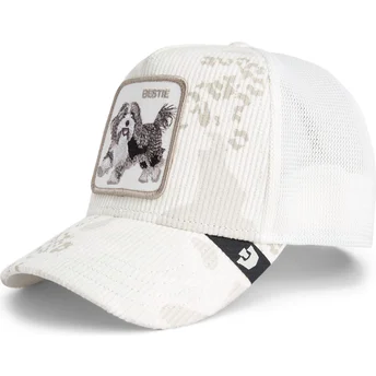 Boné trucker branco cão Bestie Corduroy Camo The Farm da Goorin Bros.