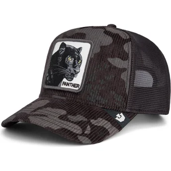 Boné trucker preto pantera Panther Corduroy Camo The Farm da Goorin Bros.