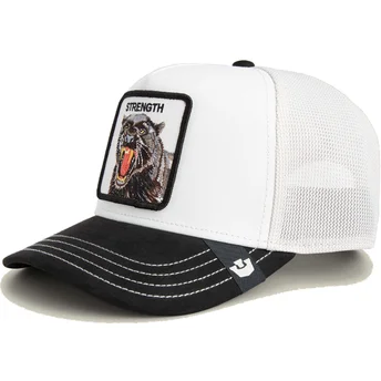 Boné trucker branco e preto pantera Strength Panther Suede The Farm da Goorin Bros.