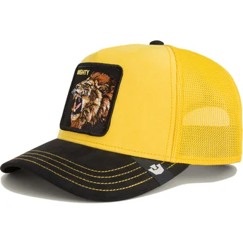 Boné trucker amarelo e preto leão Mighty Lion Suede The Farm da Goorin Bros.
