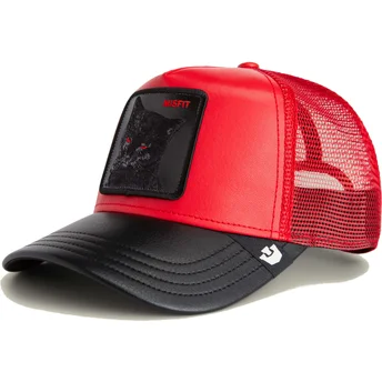 Boné trucker vermelho e preto gato Misfit Courtside The Farm da Goorin Bros.