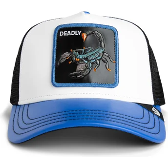 Boné trucker branco e azul escorpião Deadly Courtside The Farm da Goorin Bros.