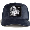 bone-trucker-azul-marinho-leao-king-lion-velour-the-farm-da-goorin-bros