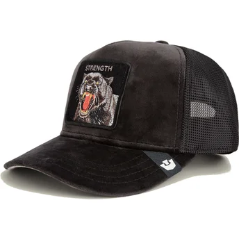 Boné trucker preto pantera Strength Panther Velour The Farm da Goorin Bros.
