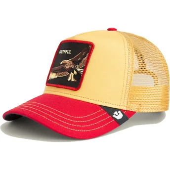 Boné trucker amarelo e vermelho águia The Faithful Eagle Sport The Farm da Goorin Bros.
