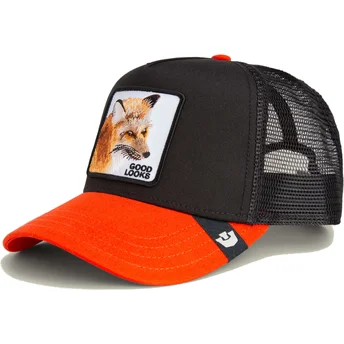 Boné trucker preto e laranja raposa Good Looks Sport The Farm da Goorin Bros.