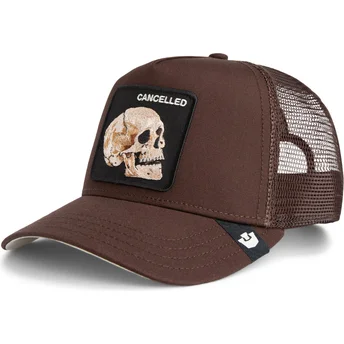 Boné trucker castanho caveira The Cancelled Skull Grit The Farm da Goorin Bros.