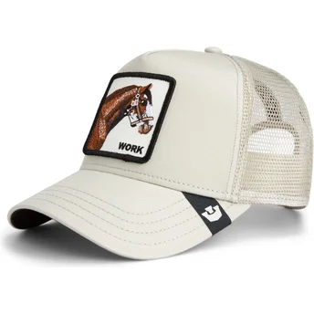 Boné trucker branco cavalo Work Horse Grit The Farm da Goorin Bros.