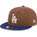 bone-plano-castanho-e-azul-ajustavel-9fifty-retro-crown-wool-pinstripe-da-los-angeles-dodgers-mlb-da-new-era