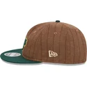 bone-plano-castanho-e-verde-ajustavel-9fifty-retro-crown-wool-pinstripe-da-oakland-athletics-mlb-da-new-era