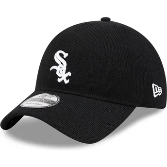 Boné curvo preto ajustável 9TWENTY Merino Wool da Chicago White Sox MLB da New Era