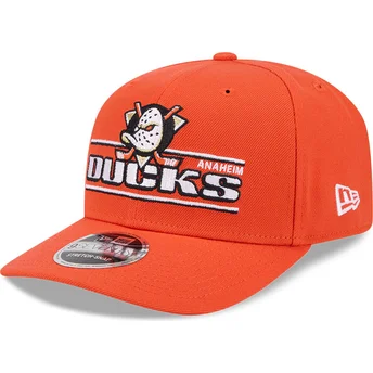Boné curvo laranja snapback 9SEVENTY Stretch Snap Stated da Anaheim Ducks NHL da New Era