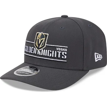 Boné curvo cinza snapback 9SEVENTY Stretch Snap Stated da Vegas Golden Knights NHL da New Era