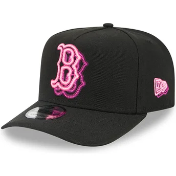 Boné curvo preto snapback 9FIFTY A Frame Neon da Boston Red Sox MLB da New Era