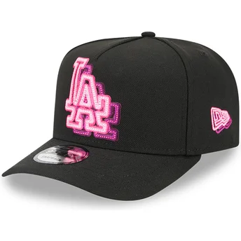 Boné curvo preto snapback 9FIFTY A Frame Neon da Los Angeles Dodgers MLB da New Era