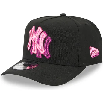 Boné curvo preto snapback 9FIFTY A Frame Neon da New York Yankees MLB da New Era
