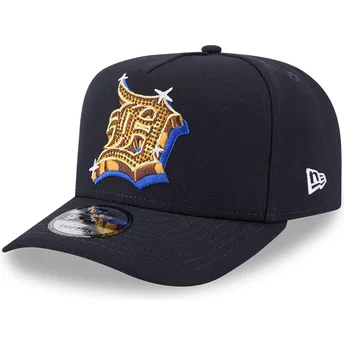 Boné curvo azul marinho snapback 9FIFTY A Frame Emblem da Detroit Tigers MLB da New Era