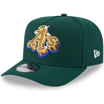 Boné curvo verde snapback 9FIFTY A Frame Emblem da Oakland Athletics MLB da New Era