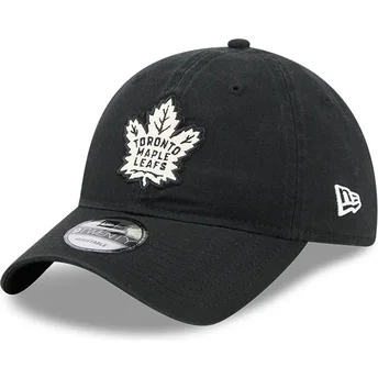 Boné curvo preto ajustável 9TWENTY Stamp da Toronto Maple Leafs NHL da New Era