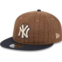 bone-plano-castanho-e-azul-marinho-ajustavel-9fifty-retro-crown-wool-pinstripe-da-new-york-yankees-mlb-da-new-era