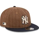 bone-plano-castanho-e-azul-marinho-ajustavel-9fifty-retro-crown-wool-pinstripe-da-new-york-yankees-mlb-da-new-era