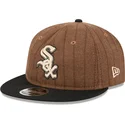 bone-plano-castanho-e-preto-ajustavel-9fifty-retro-crown-wool-pinstripe-da-chicago-white-sox-mlb-da-new-era