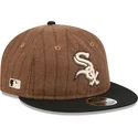 bone-plano-castanho-e-preto-ajustavel-9fifty-retro-crown-wool-pinstripe-da-chicago-white-sox-mlb-da-new-era