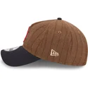 bone-curvo-castanho-e-azul-marinho-ajustavel-9twenty-a-frame-wool-pinstripe-da-boston-red-sox-mlb-da-new-era