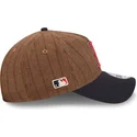 bone-curvo-castanho-e-azul-marinho-ajustavel-9twenty-a-frame-wool-pinstripe-da-boston-red-sox-mlb-da-new-era