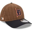bone-curvo-castanho-e-azul-marinho-ajustavel-9twenty-a-frame-wool-pinstripe-da-detroit-tigers-mlb-da-new-era