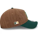 bone-curvo-castanho-e-verde-ajustavel-9twenty-a-frame-wool-pinstripe-da-oakland-athletics-mlb-da-new-era