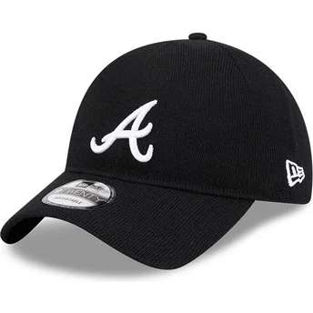 Boné curvo preto ajustável 9TWENTY Merino Wool da Atlanta Braves MLB da New Era