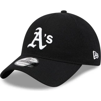 Boné curvo preto ajustável 9TWENTY Merino Wool da Oakland Athletics MLB da New Era