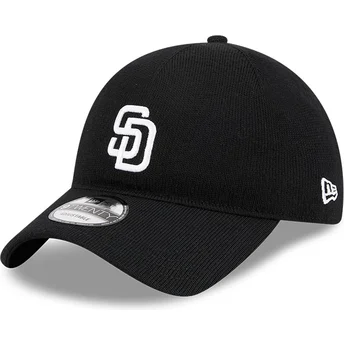 Boné curvo preto ajustável 9TWENTY Merino Wool da San Diego Padres MLB da New Era