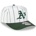 bone-curvo-branco-e-verde-snapback-9fifty-a-frame-satin-pinstripe-da-oakland-athletics-mlb-da-new-era