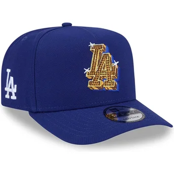 Boné curvo azul snapback 9FIFTY A Frame Emblem da Los Angeles Dodgers MLB da New Era