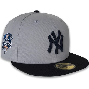 Boné plano cinza e azul marinho justo 59FIFTY World Series 2000 Side Patch da New York Yankees MLB da New Era