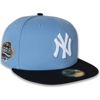 Boné plano azul justo 59FIFTY World Series 2003 Side Patch da New York Yankees MLB da New Era