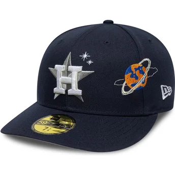 Boné curvo azul marinho justo 59FIFTY Planet Icon da Houston Astros MLB da New Era