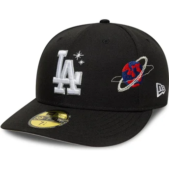 Boné curvo preto justo 59FIFTY Planet Icon da Los Angeles Dodgers MLB da New Era