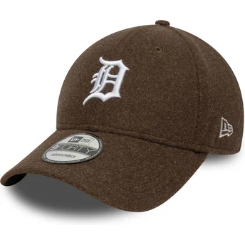 Boné curvo castanho snapback 9FORTY Melton Wool da Detroit Tigers MLB da New Era