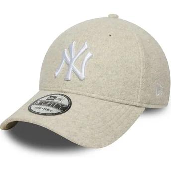Boné curvo bege snapback 9FORTY Melton Wool da New York Yankees MLB da New Era