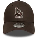 bone-curvo-castanho-ajustavel-9forty-outline-da-los-angeles-dodgers-mlb-da-new-era