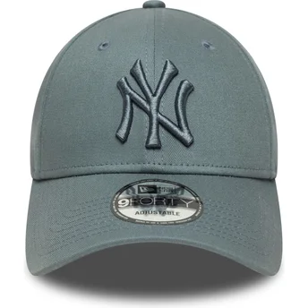 Boné curvo cinza ajustável com logo cinza 9FORTY League Essential da New York Yankees MLB da New Era