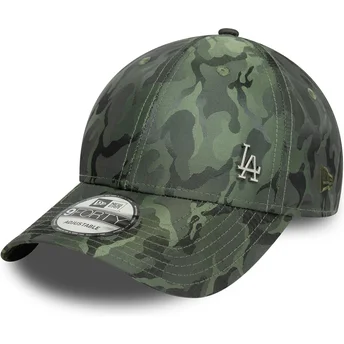 Boné curvo camuflagem ajustável 9FORTY Flawless Pin da Los Angeles Dodgers MLB da New Era