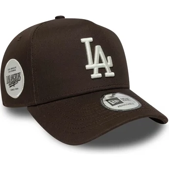 Boné curvo castanho snapback 9FORTY E Frame Side Patch da Los Angeles Dodgers MLB da New Era